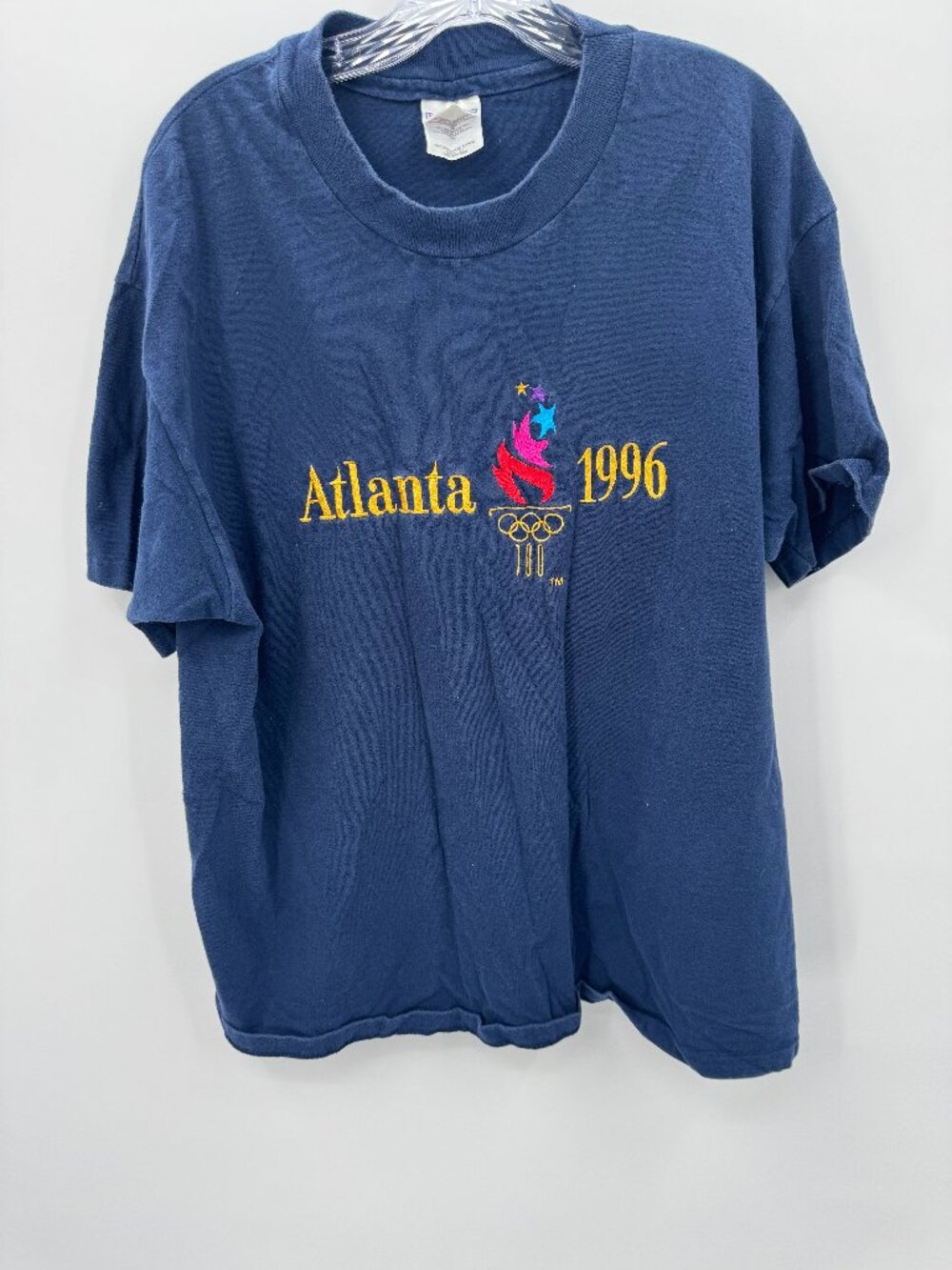 Vintage 90s Centennial Olympic Games Atlanta 1996 Graphic Tee Mens XL Navy Blue